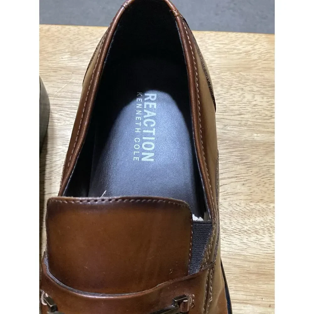 Kenneth‎ Cole Brock Loafers Mens 11 Brown Leather Slip On Dress Shoes